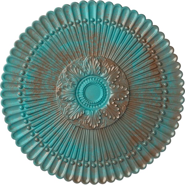 Ekena Millwork Nexus Ceiling Medallion (Fits Canopies up to 2 3/4"), 30"OD x 1 1/4"P, Copper Green Patina CM30NECGS - main